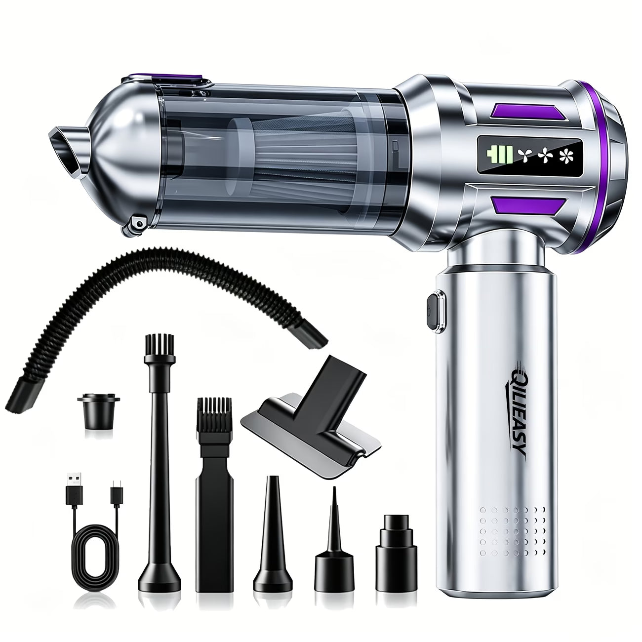 QILIEASY: Powerful Handheld Vacuum Cleaner Battery, 4in 1