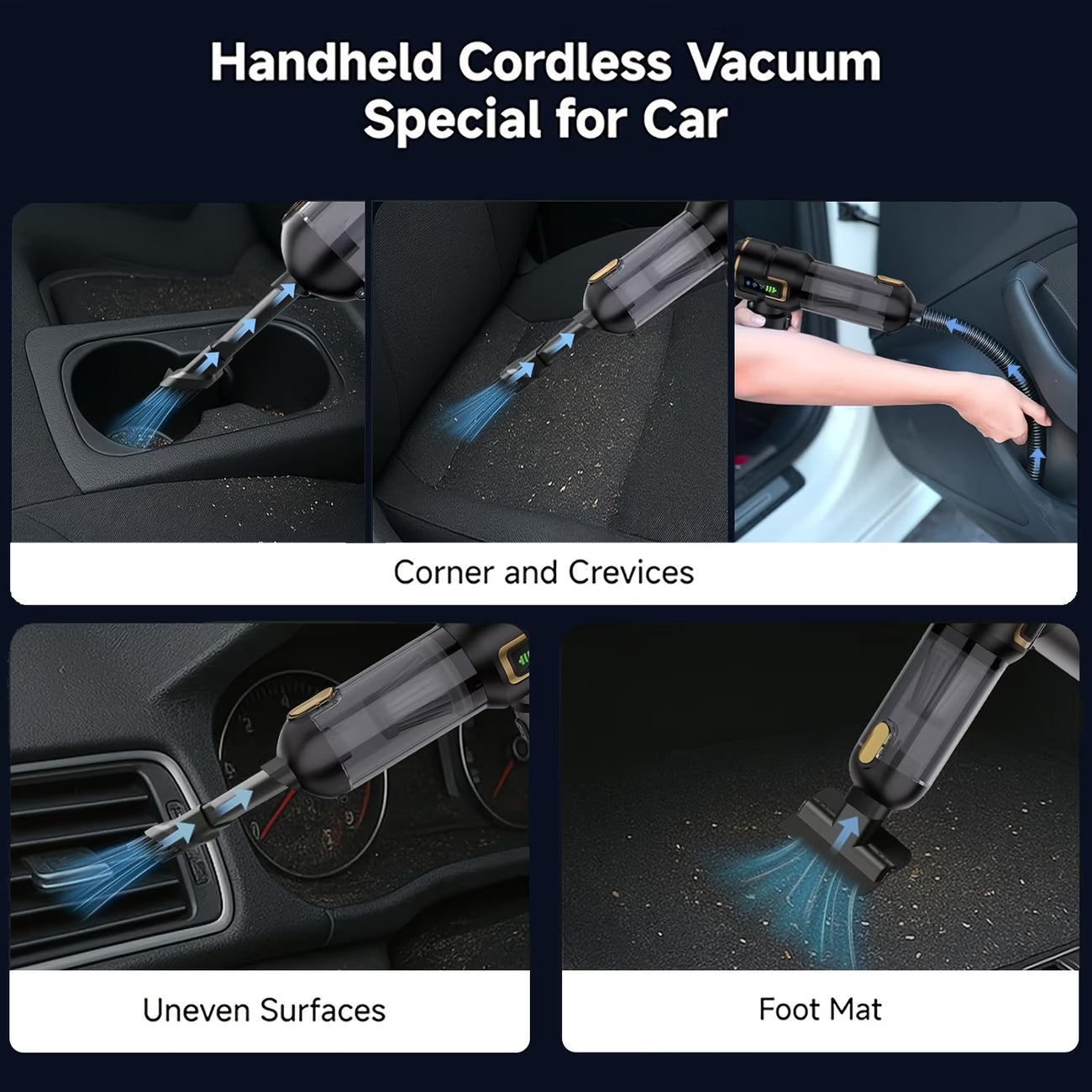 QILIEASY: Powerful Handheld Vacuum Cleaner Battery, 4in 1
